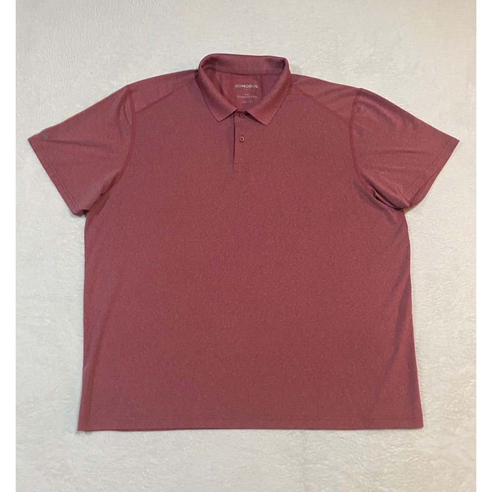 Bonobos Golf Mens XXL Standard Fit Polo Shirt Heather Red SS Performance